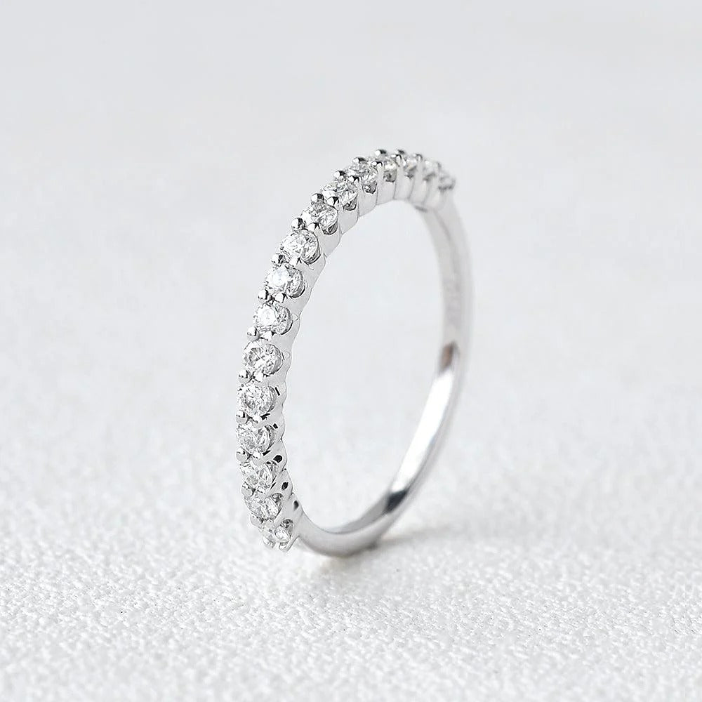Round Cut Eternity D Color Moissanite Anniversary Day Gift For Her
