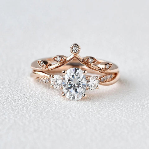 Moisanite D Color Oval Cut Twisted Proposal Ring For Women