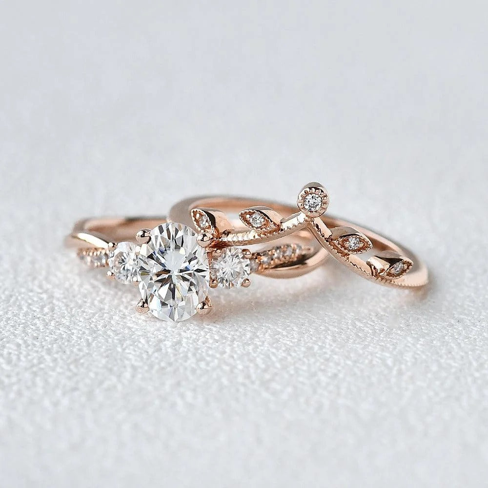 Moisanite D Color Oval Cut Twisted Proposal Ring For Women