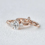 Moisanite D Color Oval Cut Twisted Proposal Ring For Women