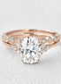 VVS1 Moissanite Oval Cut Seven Stone Wedding Ring Set For Her