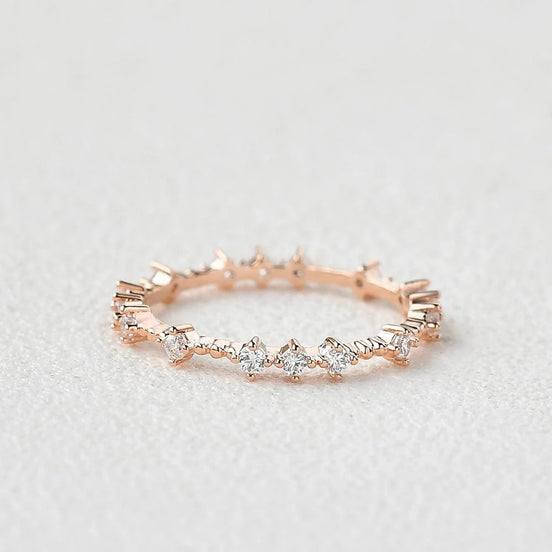 Moissanite Full Eternity Round Cut Fancy Band For Her