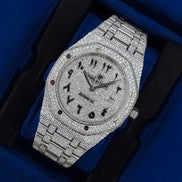 Bust Down Iced Out Arabic Dial  Moissanite Hip Hop Watch