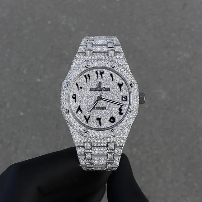 Automatic Full White Moissanite Luxury Watch Gift For Men's