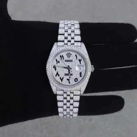 Iced Out Arabic Dial Full Moissanite Hip Hop Wrist Watch