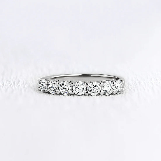 Half Eternity Round Cut Moissanite Wedding Band Gift For Her