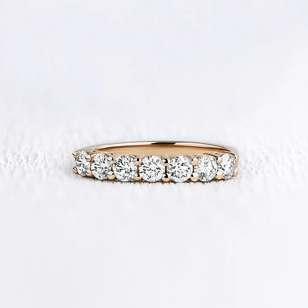 Half Eternity Round Cut Moissanite Wedding Band Gift For Her