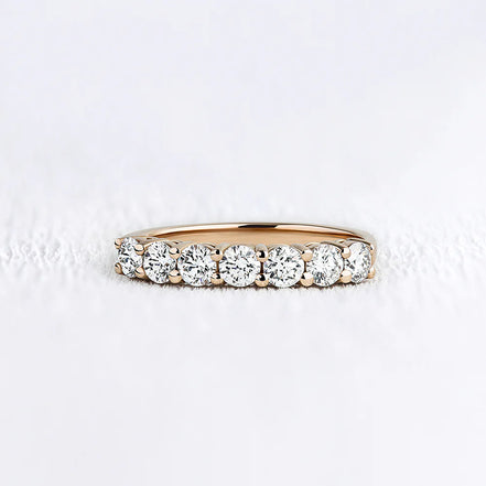 Half Eternity Round Cut Moissanite Wedding Band Gift For Her