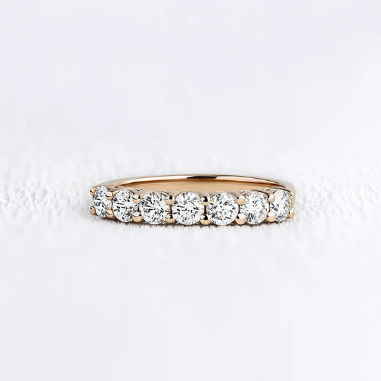 Half Eternity Round Cut Moissanite Wedding Band Gift For Her
