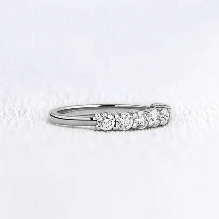 Half Eternity Round Cut Moissanite Wedding Band Gift For Her