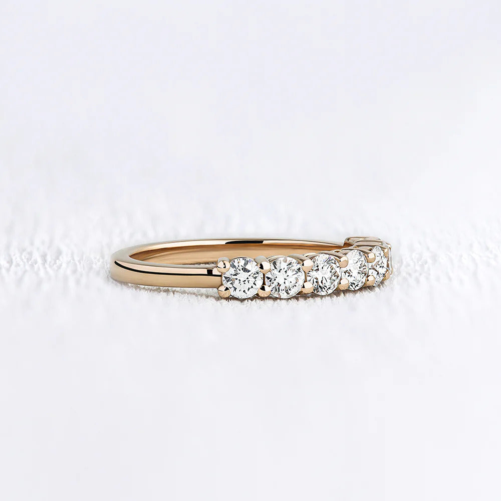 Half Eternity Round Cut Moissanite Wedding Band Gift For Her