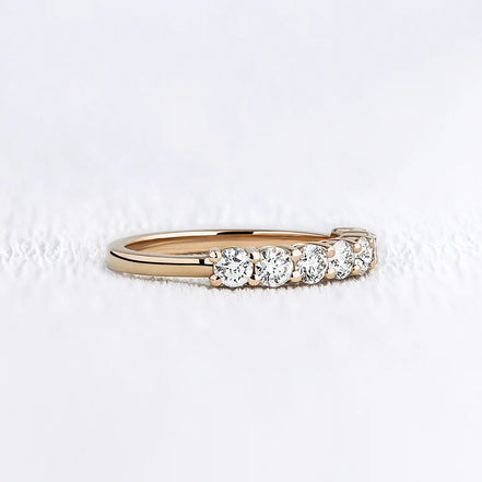 Half Eternity Round Cut Moissanite Wedding Band Gift For Her
