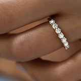 Half Eternity Round Cut Moissanite Wedding Band Gift For Her