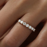 Half Eternity Round Cut Moissanite Wedding Band Gift For Her