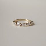 Half Eternity Pear Cut Moissnaite Wedding Band