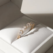 Half Eternity Pear Cut Moissnaite Wedding Band