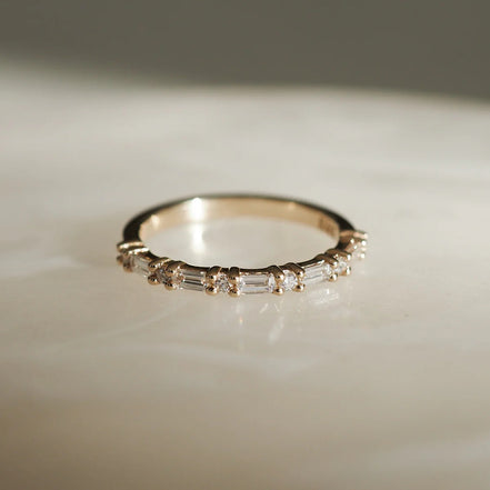 Baguette & Round Cut Moissnaite Eternity Band
