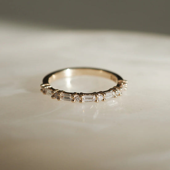 Baguette & Round Cut Moissnaite Eternity Band