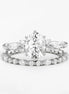 Side Accent D Color Moissanite Oval Cut Ring Set Gift For Her