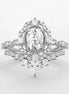 VVS1 Moissanite Floral Halo Oval Cut Unique Style Ring Set