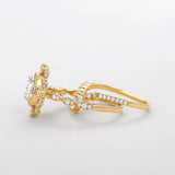 VVS1 Moissanite Oval Cut Filigree Wedding Gift Ring Set