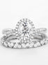 Colorless Moissanite Twisted Oval Cut Bridal Ring Set