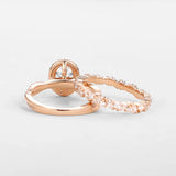 Colorless Moissanite Twisted Oval Cut Bridal Ring Set