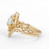 D Color Moissanite Oval Cut Art Deco Ring Set For Wife