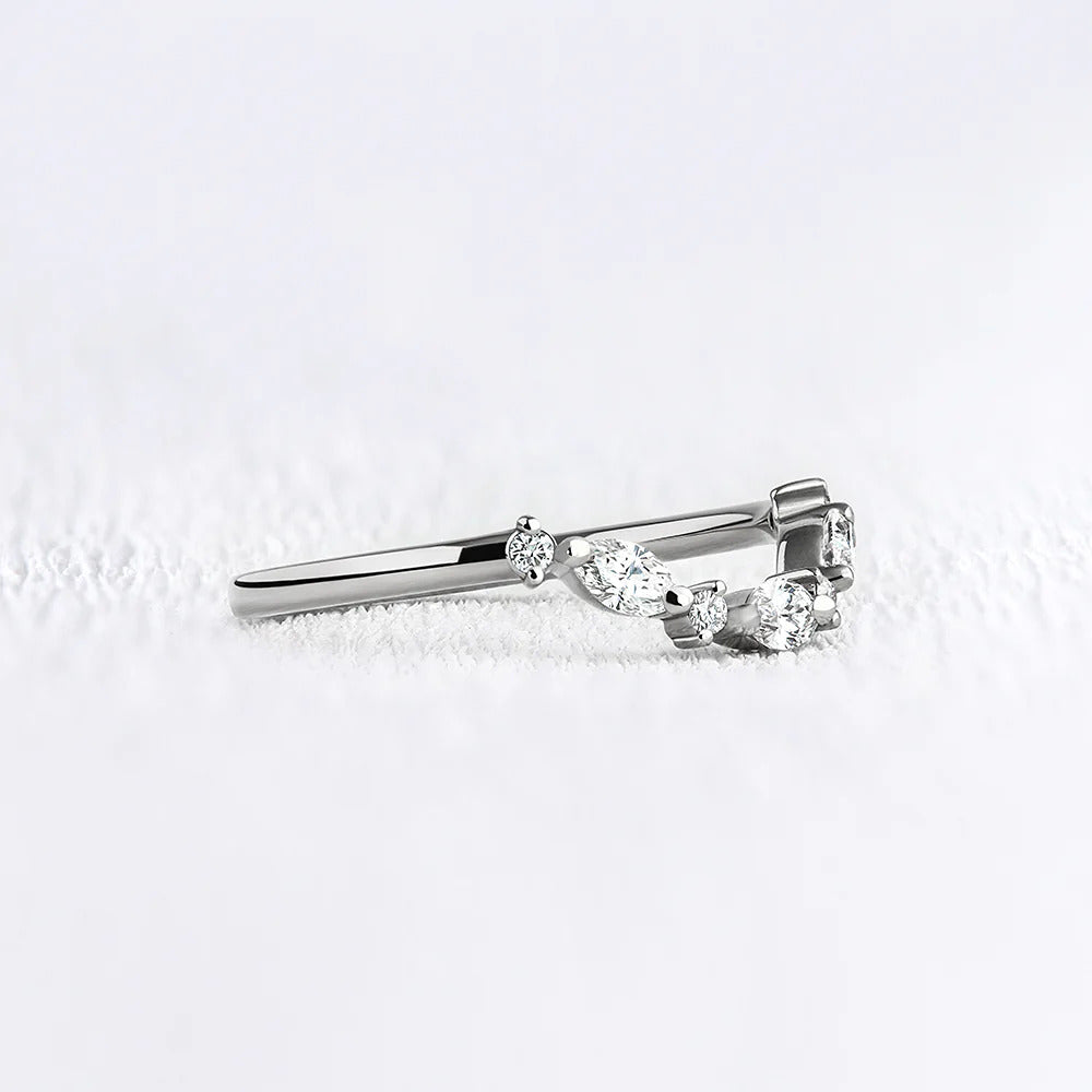 VVS1 Moissanite Marquise & Round Cut Eternity Band
