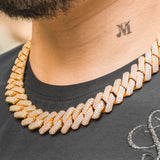22mm Moissanite Iced Out Cuban Chain For Men's