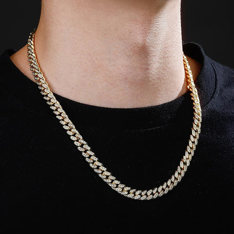 925 Sterling Silver VVS1 Moissanite Miami Cuban Link Chain For Him