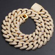 Sterling Silver Iced Out Moissanite Cuban Link Hip Hop Chain