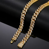 VVS1 Clarity Moissnaite Diamond Round Cut Cuban Liked Chain