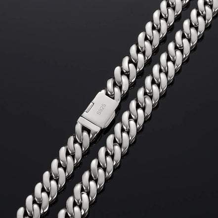 VVS1 Clarity Moissnaite Diamond Round Cut Cuban Liked Chain