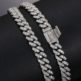 VVS1 Clarity Moissnaite Diamond Round Cut Cuban Liked Chain