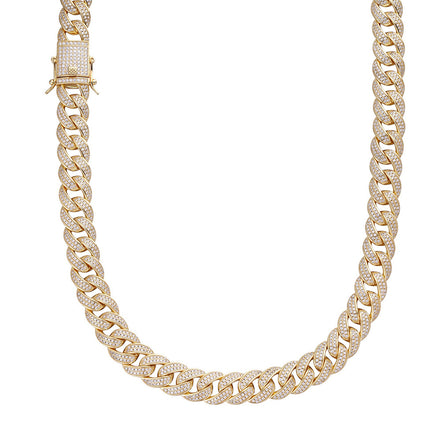 Iced Out Moissnaite Diamond Cuban Chain For Men's