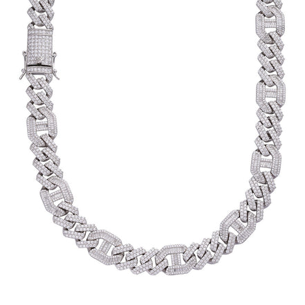 Lab Created Moissnaite 925 Silver Cuban Chain