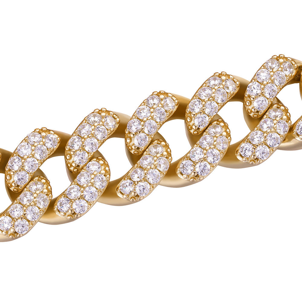 D Color Moissanite Round Cut Hip Hop Chain For Men's
