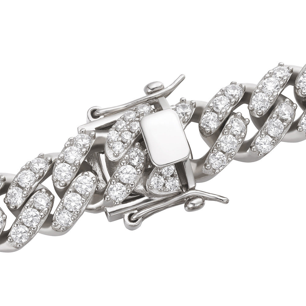 925 Silver Moissanite Diamond Chain