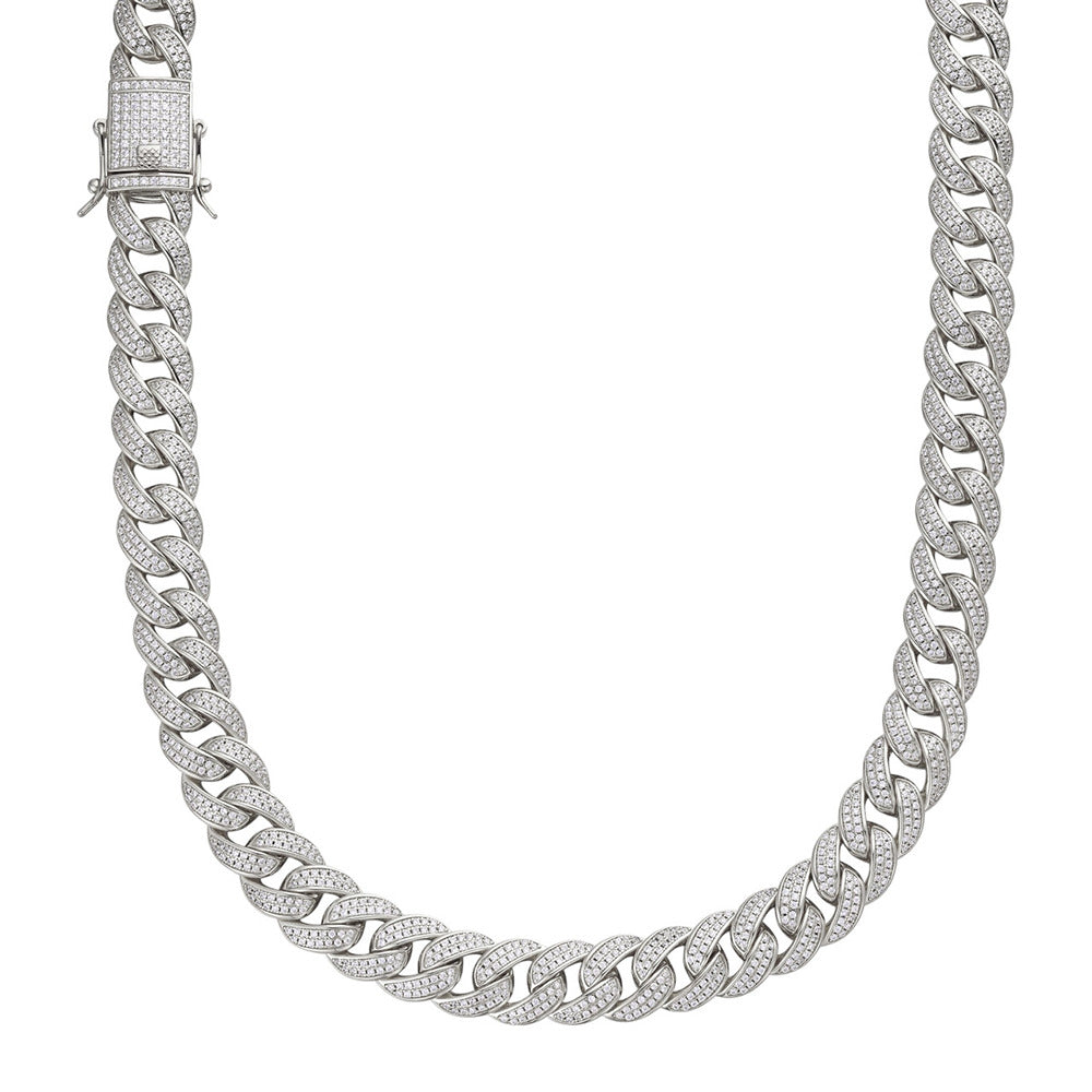 Iced Out Moissanite Cuban Chain For Men's