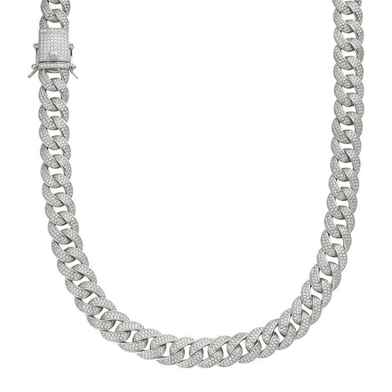 Iced Out Moissanite Cuban Chain For Men's