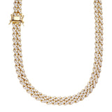 Yellow Plated Hand Crafted Moissnaite Cuban Link Diamond Chain