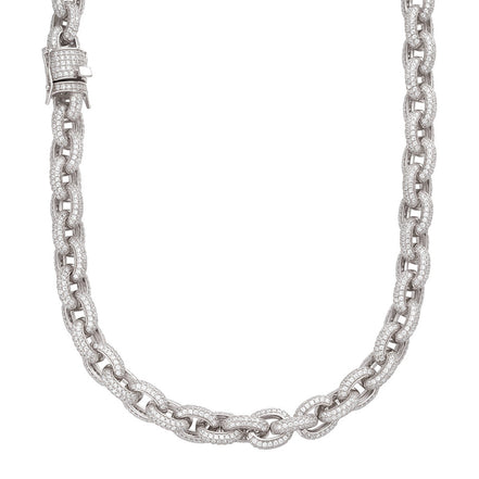Ice Out Moissanite Rolo Style Cuban Chain For Men's