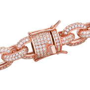 Elongated Rolo Link Chain Moissnaite Diamond Chain