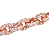 Elongated Rolo Link Chain Moissnaite Diamond Chain