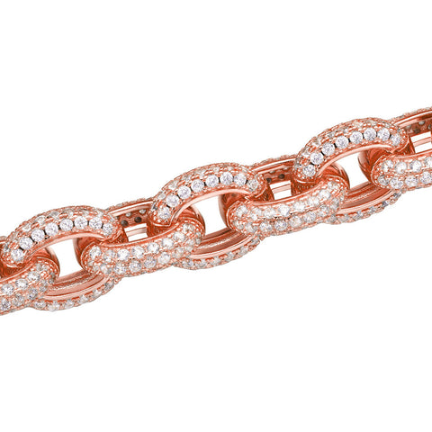 Elongated Rolo Link Chain Moissnaite Diamond Chain