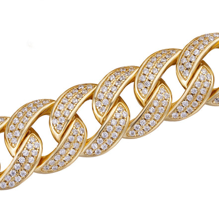 Iced Out Moissnaite Diamond Cuban Chain For Men's