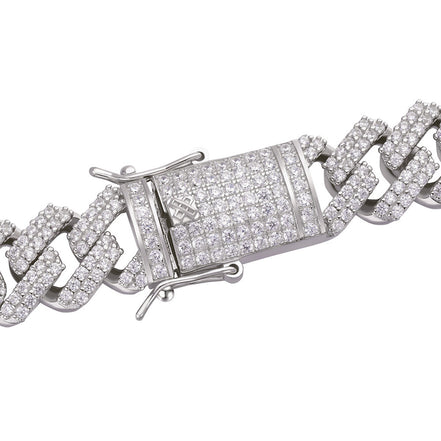 Lab Created Moissnaite 925 Silver Cuban Chain