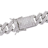 Lab Created Moissnaite 925 Silver Cuban Chain