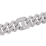 Lab Created Moissnaite 925 Silver Cuban Chain